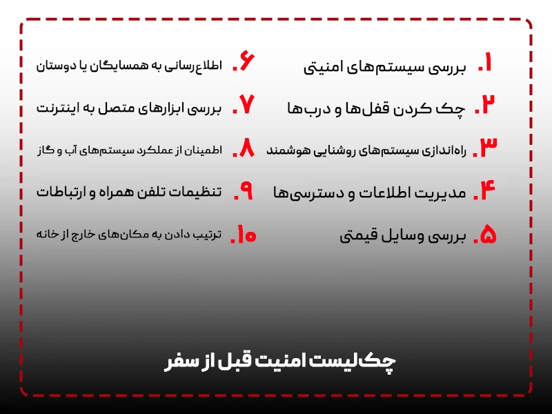 چک‌لیست امنیت قبل از سفر